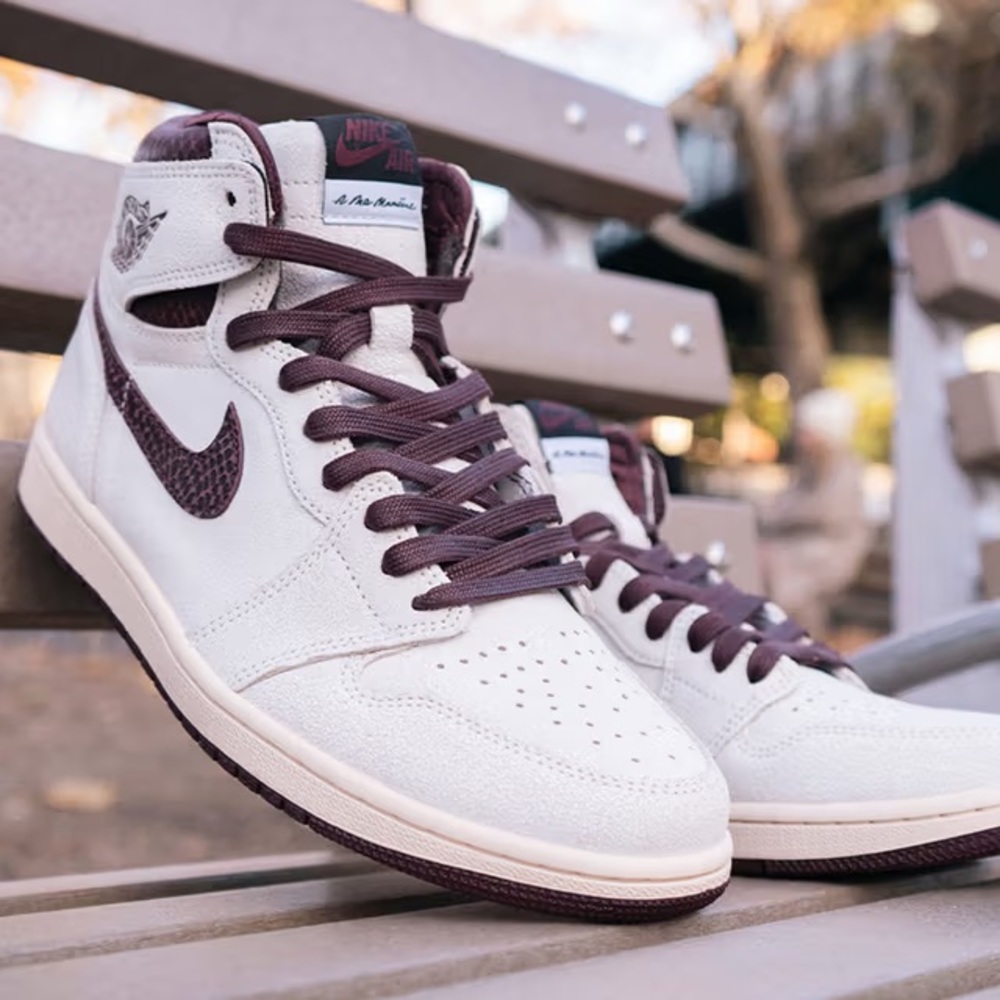 Jordan Sneakers in Cream and Maroon